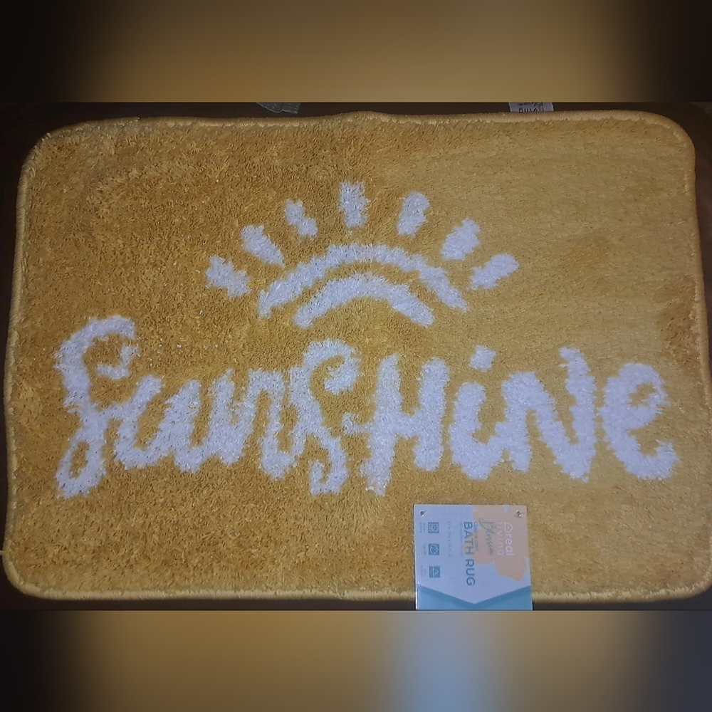 Bright yellow beautiful bath rug